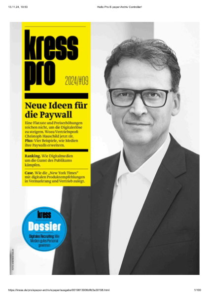 kress pro — Cover Ausgabe 9/2024